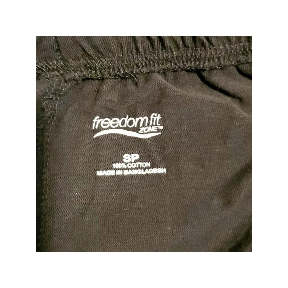Womens Black Cotton Drawstring Pants Small Petite Casual Comfort